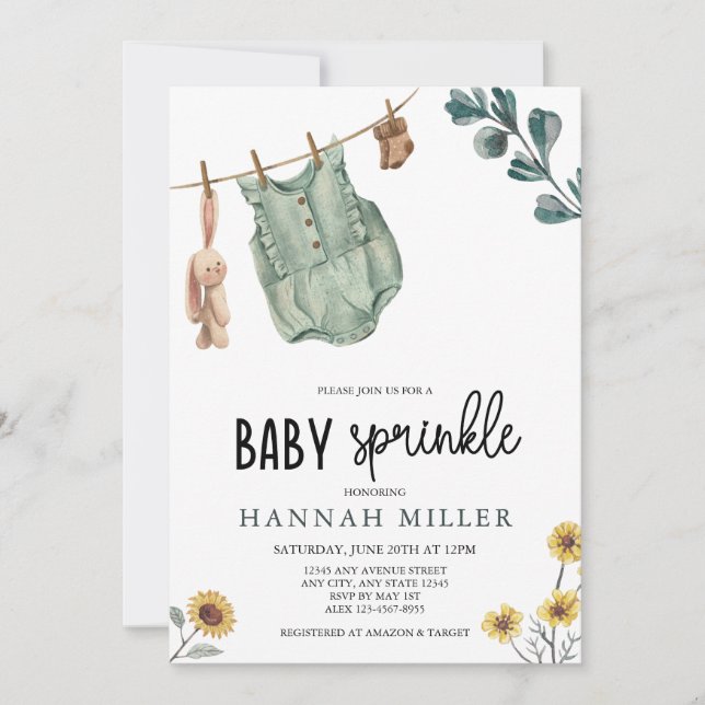 Könsneutral Boho | Baby Sprinkle Inbjudningar (Framsida)