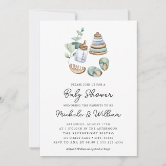 Könsneutral Boho Barnkal Invitation Inbjudningar