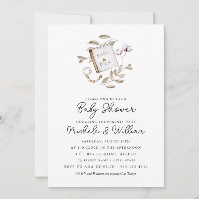 Könsneutral Boho Barnkal Invitation Inbjudningar (Framsida)