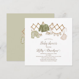 Könsneutral Boho-bebisrum Baby Shower Inbjudningar