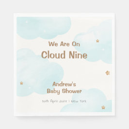 Könsneutral Cloud Nine Stjärnor Baby Shower Pappersservett