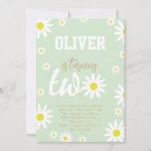 Könsneutral Daisy 2-års födelsedagsfest Boho Vit