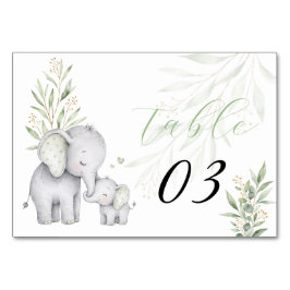 Könsneutral Elefant Eukalyptus Baby Shower Bordsnummer