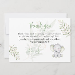 Könsneutral Elefant Eukalyptus Bebis Shower Tack Kort