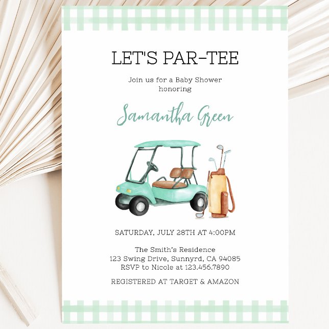 Könsneutral golf baby shower inbjudningar (Skapare uppladdad)