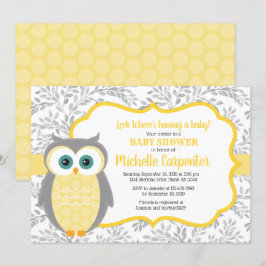 könsneutral inbjudan till barndusch gult grått