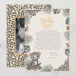 Könsneutral Lejonunge Tack Babyfirande Kort
