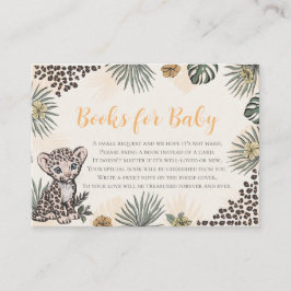 Könsneutral leopardunge-safari baby shower tilläggskort