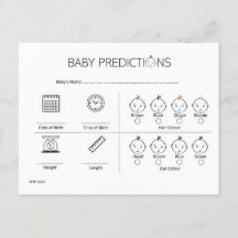 Könsneutral minimalistisk babyförutsägelsekort