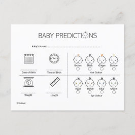 Könsneutral minimalistisk babyförutsägelsekort meddelande vykort