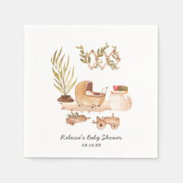 Könsneutral | Personlig Boho Baby Shower-inbjudan Pappersservett