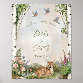Könsneutral Skogsvalv och Hjortbarns Baby Shower Poster