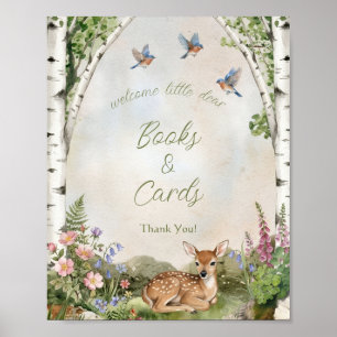 Könsneutral Skogsvalv och Hjortbarns Baby Shower Poster