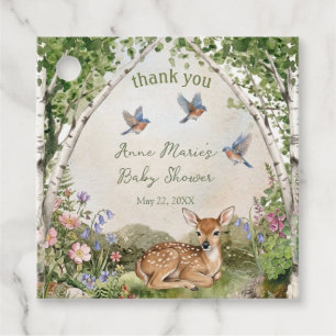 Könsneutral Skogsvalv och Kronhjort Baby Shower Gåvor Etiketter