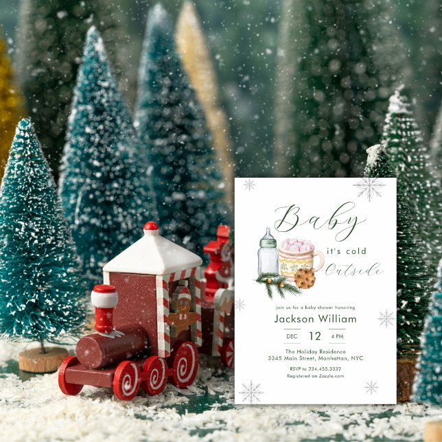 Könsneutral snöflinga vinterbebis-mottagning inbjudningar (Gender Neutral Snowflake Winter Baby Shower Invitation)