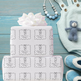 Könsneutral söt bebis & båge Modern bebisfest Presentpapper