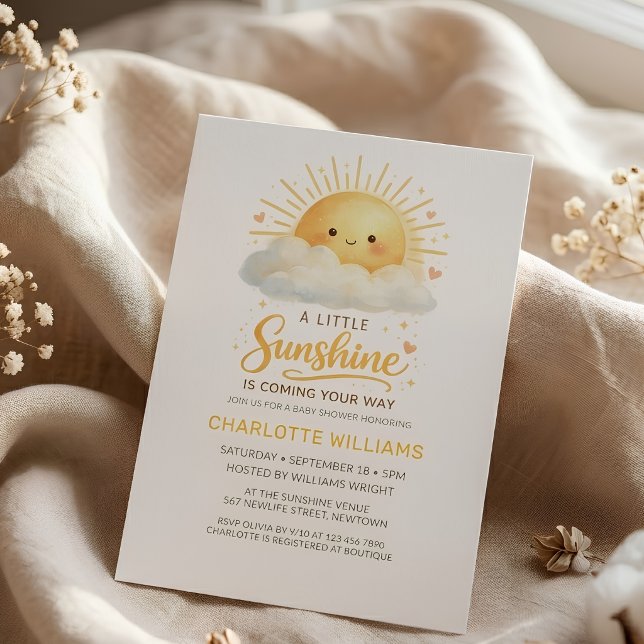 Könsneutral söt Cloud Baby Shower Inbjudningar (Skapare uppladdad)