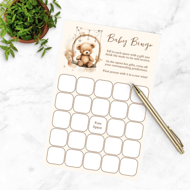 Könsneutral, Teddybjörn Babyshower Bingo (Skapare uppladdad)