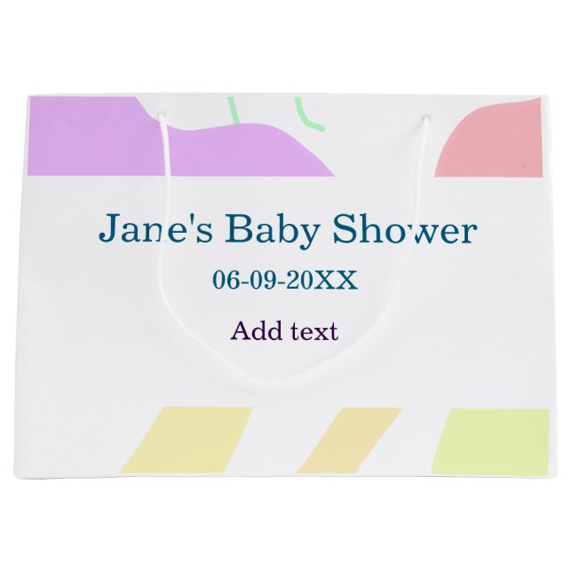 Könsneutrala abstrakter former för babydusch namn (Framsidan)