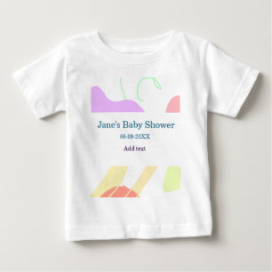 Könsneutrala abstrakter former för babydusch namn t shirt