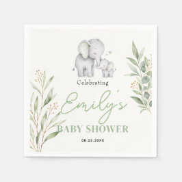 Könsneutrala baby shower-servetter med akvarell-el pappersservett