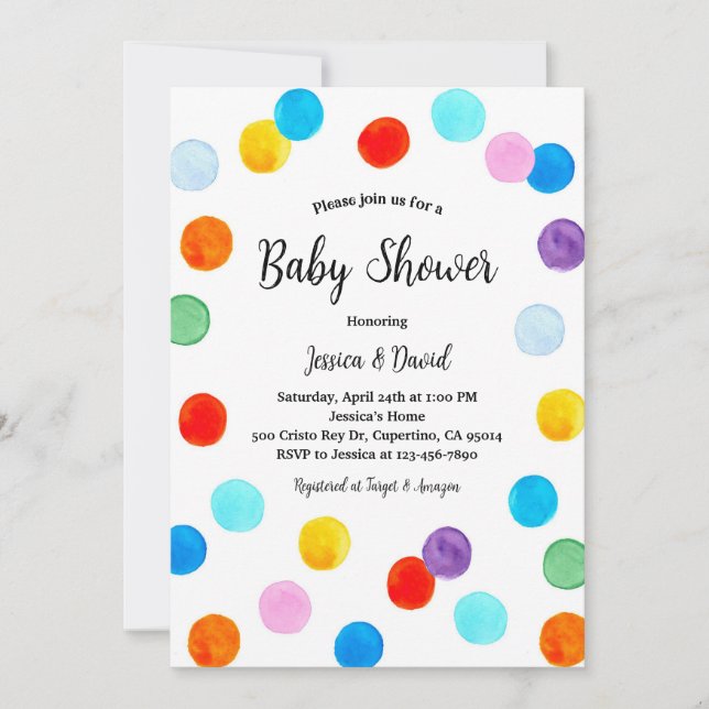 Könsneutrala Babyshower Inbjudningar (Framsida)