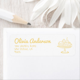 Könsneutrala babyskor i ugnen returadress etikett