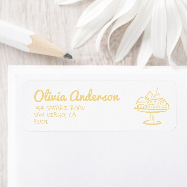 Könsneutrala babyskor i ugnen returadress etikett (Insitu)