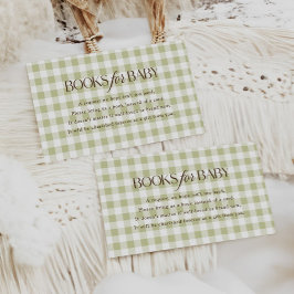 Könsneutrala böcker med grön gingham för bebisar tilläggskort