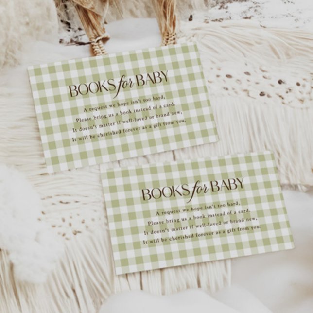 Könsneutrala böcker med grön gingham för bebisar tilläggskort (Skapare uppladdad)