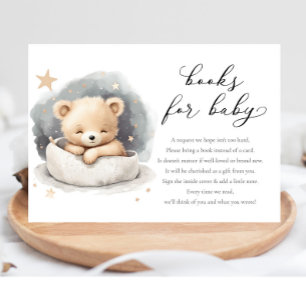 Könsneutrala bokgåvor med teddybjörn till babyfest tilläggskort