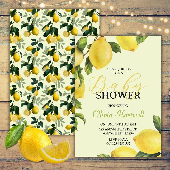 Könsneutrala citroner baby shower-inbjudan inbjudningar (Skapare uppladdad)