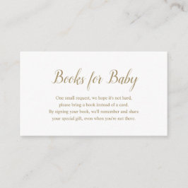 Könsneutrala Enkla Guld Böcker för Baby Shower Tilläggskort