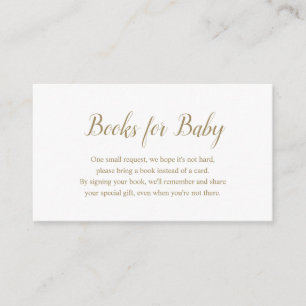 Könsneutrala Enkla Guld Böcker för Baby Shower Tilläggskort