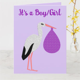 Könsneutralt baby-stork Könsbestämning Kort