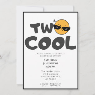 Könsneutralt lustigt 2:a födelsedag inbjudningar