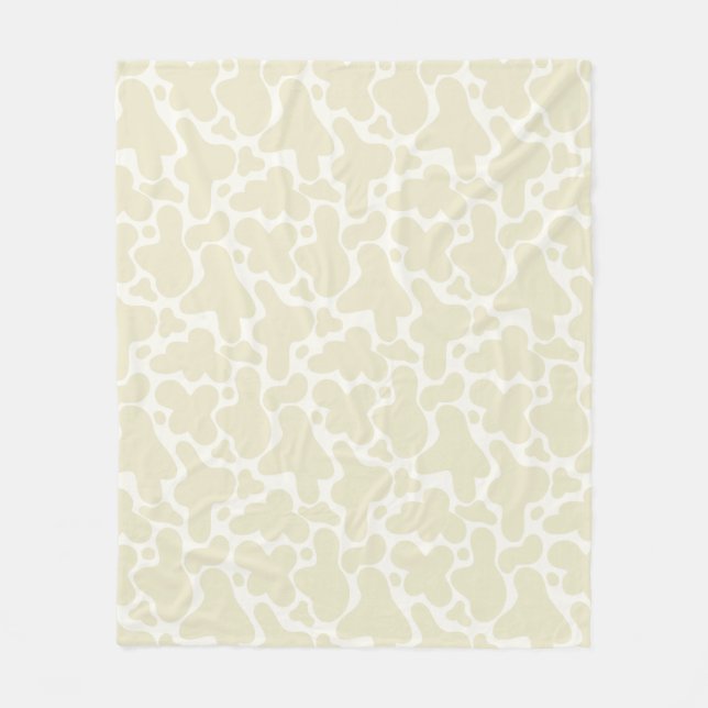 Könsneutralt presentpapper | Beige koavtryck Fleecefilt (Framsidan)