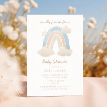 Könsneutralt regnbågsmoln Baby Shower-stjärnor