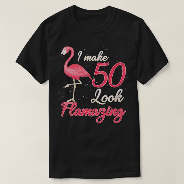 Könsnun 50 år gamla kvinnor Gift Flamingo 50:e T Shirt (Design framsida)