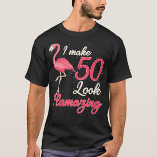 Könsnun 50 år gamla kvinnor Gift Flamingo 50:e T Shirt