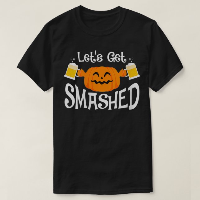 Könsnyttigt Låt oss få nedsänkt pumpkin Halloween  T Shirt (Design framsida)