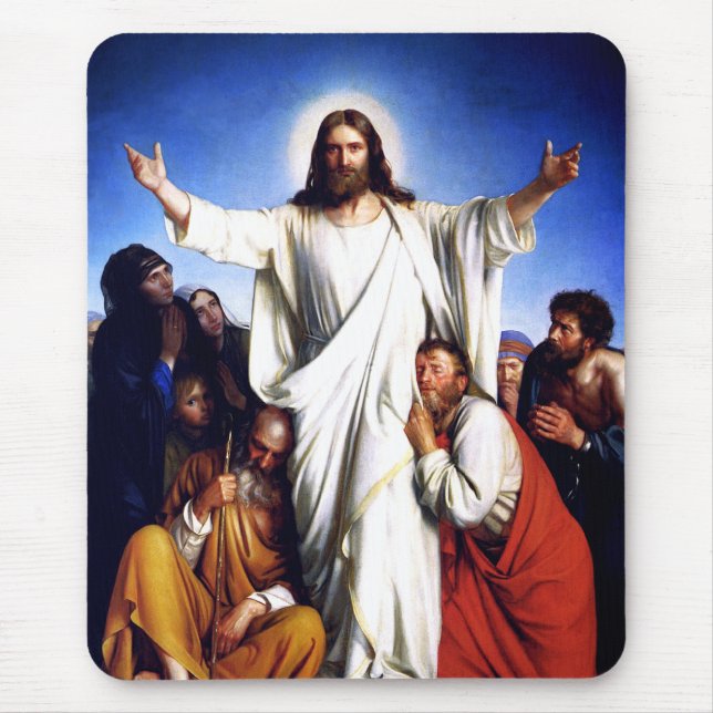 "Konsolator" av Carl Bloch. Fine Art Påsk Gift Musmatta (Framsidan)