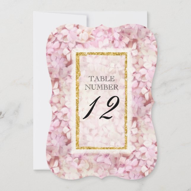 Konsolbord Nummer Elegant Blommig Guld Inbjudningar (Framsida)