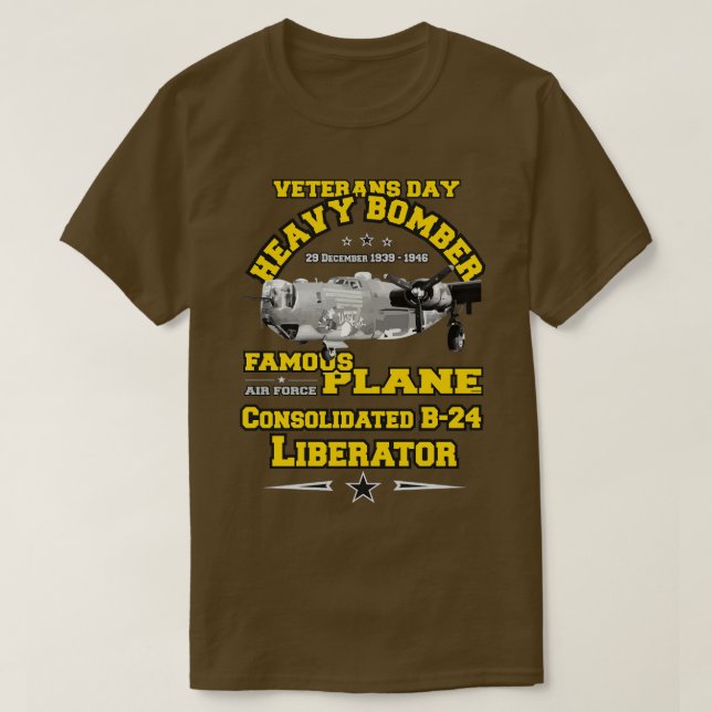 Konsoliderad B24 Liberator Veterans Day T Shirt (Design framsida)