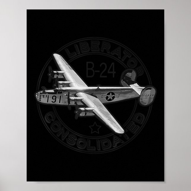 Konsoliderad B-24-liberator WW2 Us Military Aircra Poster (Framsidan)