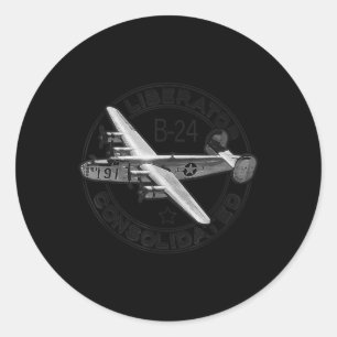 Konsoliderad B-24-liberator WW2 Us Military Aircra Runt Klistermärke