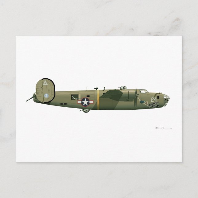 Konsoliderad jordgubbe för Liberator B-24 Vykort (Framsida)