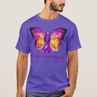 Könsöverdosering Medvetenhet Lila Ribbon Butterfly T Shirt