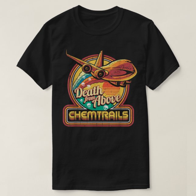 Konspirationsteoriet Chemtrails Jet Flygplan Döska T Shirt (Design framsida)
