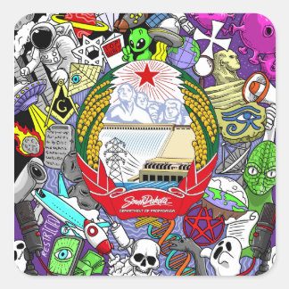 Konspirationsticker Fyrkantigt Klistermärke